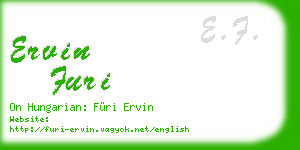 ervin furi business card